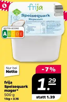 NETTO frija Speisequark mager Angebot