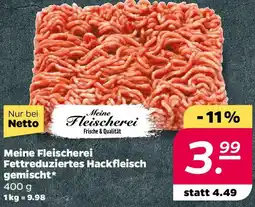 NETTO Meine Fleischerei Fettreduziertes Hackfleisch gemischt Angebot