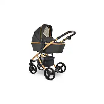 Netto Marken-Discount Lorelli Kinderwagen Rimini Premium Sportsitz Tragewanne Moskitonetz verstellbar schwarz gold Angebot