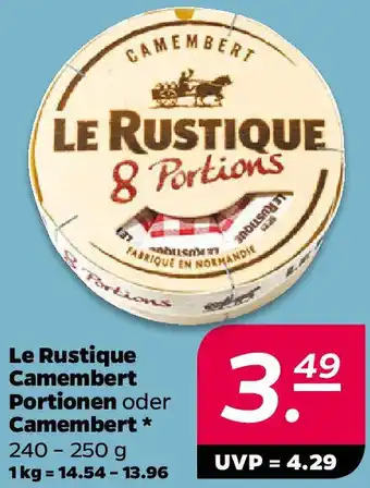 NETTO Le Rustique Camembert Portionen oder Camembert Angebot