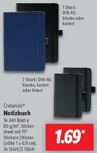 Lidl Crelando Notizbuch Angebot