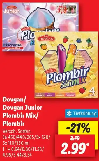 Lidl Dovgan/ Dovgan Junior Plombir Mix/ Plombir Angebot