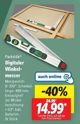Lidl PARKSIDE Digitaler Winkelmesser Angebot