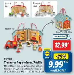 Lidl Playtive Tragbares Puppenhaus, 7-teilig Angebot