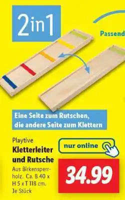 Lidl Playtive Kletterleiter und Rutsche Angebot