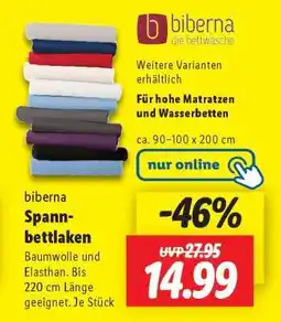Lidl biberna Spannbettlaken Angebot