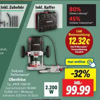 Lidl PARKSIDE PERFORMANCE Oberfräse Angebot
