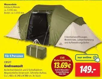 Lidl CRIVIT Großraumzelt Angebot