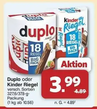 Famila Nord Ost Duplo oder Kinder Riegel Angebot