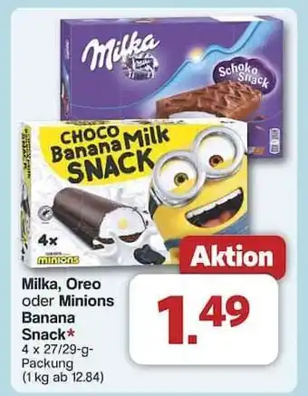 Famila Nord Ost Milka, Oreo oder Minions Banana Snack Angebot