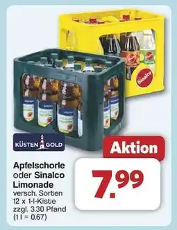 Famila Nord Ost Apfelschorle oder Sinalco Limonade Angebot