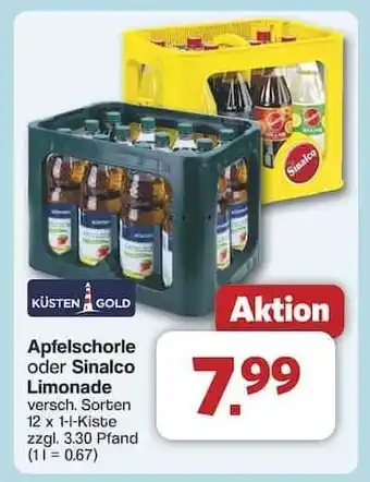 Famila Nord Ost Apfelschorle oder Sinalco Limonade Angebot
