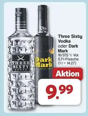 Famila Nord Ost Three Sixty Vodka oder Dark Mark Angebot