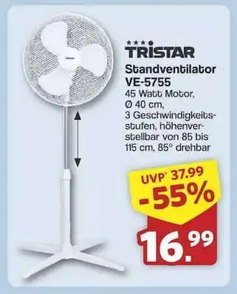 Famila Nord Ost TRISTAR Standventilator VE-5755 Angebot