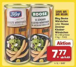 Famila Nord Ost Bley Beste Würstchen oder Roose Zevener Kloster-Würstchen Angebot