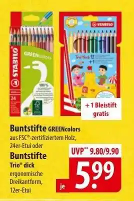 Famila Nord Ost Buntstifte GREENcolors oder Buntstifte Trio dick Angebot