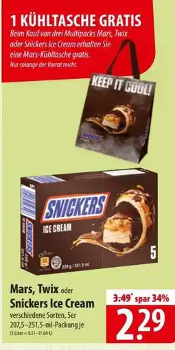 Famila Nord Ost Mars, Twix oder Snickers Ice Cream Angebot