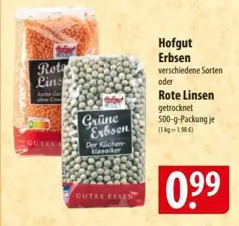 Famila Nord Ost Hofgut Erbsen oder Rote Linsen Angebot