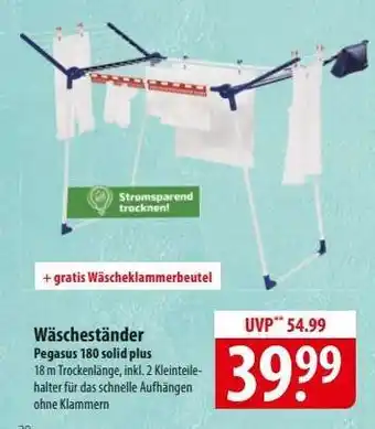 Famila Nord Ost Wäscheständer Pegasus 180 solid plus Angebot