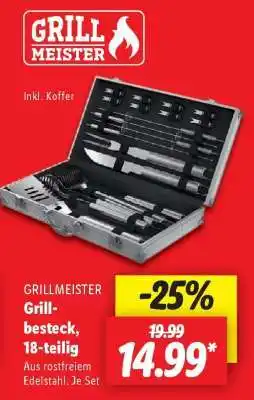 Lidl GRILLMEISTER Grillbesteck, 18-teilig Angebot