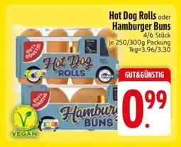 Edeka Hot Dog Rolls oder Hamburger Buns Angebot