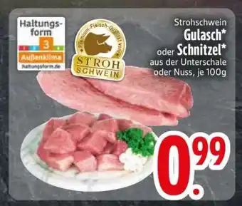 Edeka Strohschwein Gulash oder Schnitzel Angebot