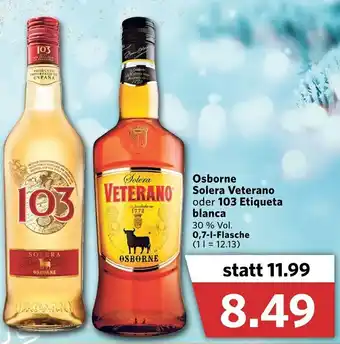 Combi Osborne Solera Veterano oder 103 Etiqueta Blanca 0,7L Angebot