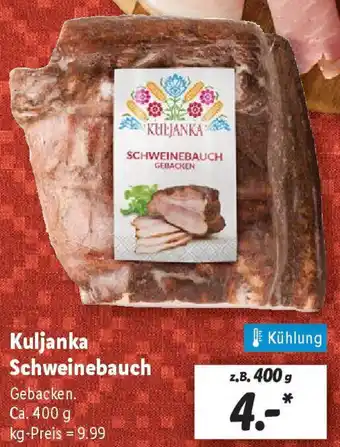 Lidl Kuljanka Schweinebauch Angebot