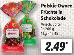 Lidl Polskie Owoce Früchte in Schokolade Angebot