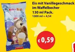 Mix Markt Eis mit Vanillegeschmack im Waffelbecher Angebot