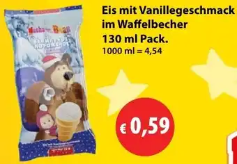 Mix Markt Eis mit Vanillegeschmack im Waffelbecher Angebot