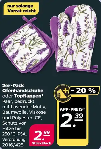 NETTO 2er-Pack Ofenhandschuhe oder Topflappen Angebot