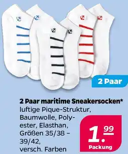 NETTO 2 Paar maritime Sneakersocken Angebot