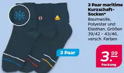 NETTO 3 Paar maritime Kurzschaft Socken Angebot