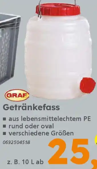 Globus Baumarkt GRAF Getränkefass Angebot