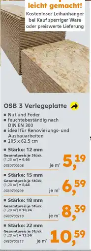Globus Baumarkt OSB 3 Verlegeplatte Angebot