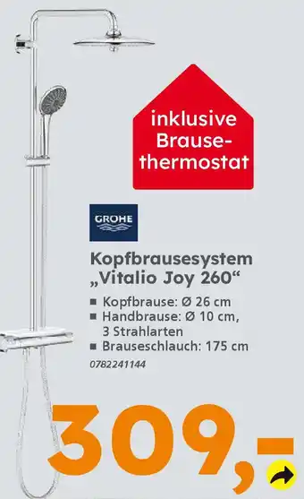 Globus Baumarkt GROHE Kopfbrausesystem „Vitalio Joy 260" Angebot