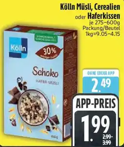 Edeka Kölln Müsli, Cerealien oder Haferkissen Angebot