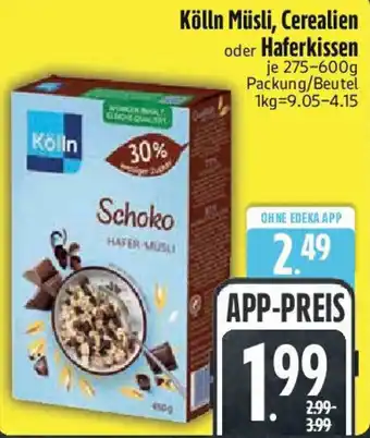 Edeka Kölln Müsli, Cerealien oder Haferkissen Angebot