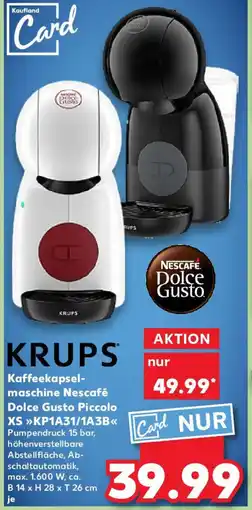 Kaufland KRUPS Kaffeekapselmaschine Nescafé Dolce Gusto Piccolo XS Angebot