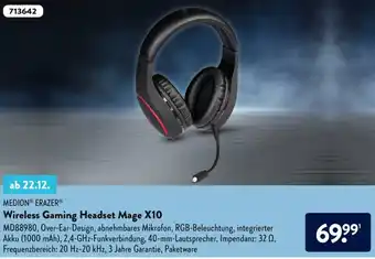 Aldi Nord Medion Erazer Wireless Gaming Headset Mage X10 Angebot