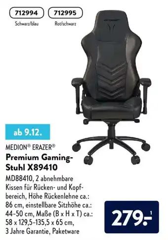 Aldi Nord Medion Erazer Premium Gaming Stuhl X89410 Angebot