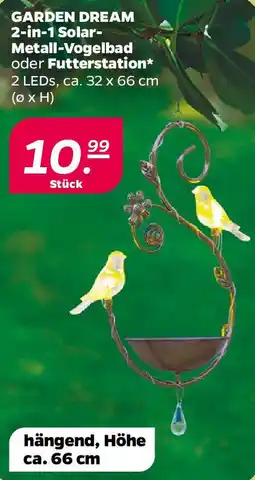 NETTO GARDEN DREAM 2-in-1 Solar Metall-Vogelbad oder Futterstation Angebot