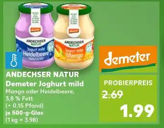 Kaufland Andechser natur demeter joghurt mild mango Angebot