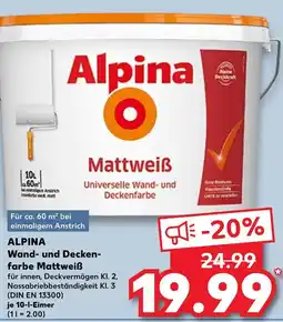 Kaufland Alpina wand- und deckenfarbe mattweiß Angebot