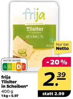 NETTO frija Tilsiter in Scheiben Angebot