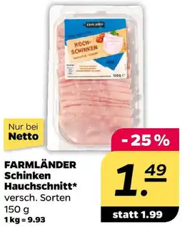 NETTO FARMLÄNDER Schinken Hauchschnitt Angebot