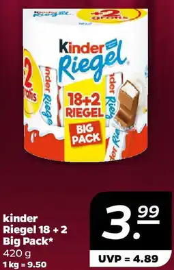 NETTO kinder Riegel 18 +2 Big Pack Angebot