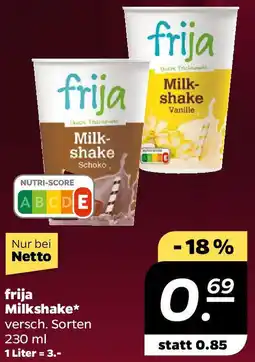 NETTO frija Milkshake Angebot