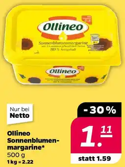 NETTO Ollineo Sonnenblumenmargarine Angebot